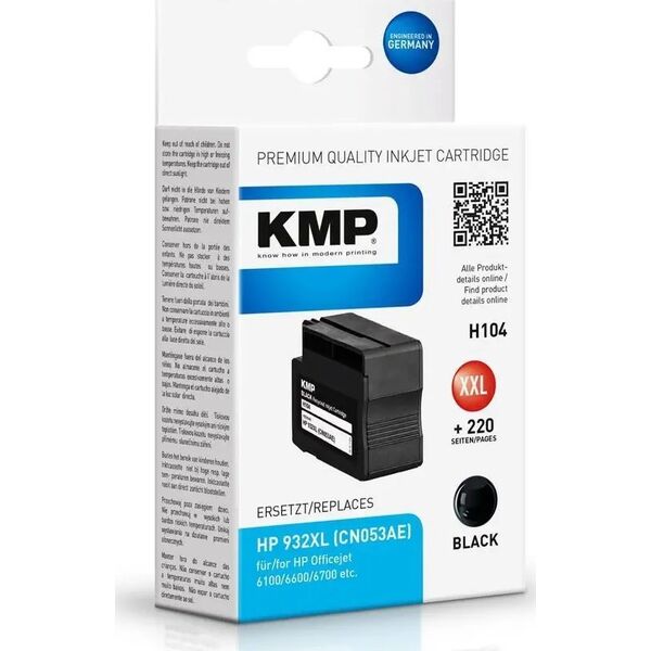 Tusz KMP KMP H104 ink cartridge black comp. with HP CN 053 AE 932 XL - 1725,4001
