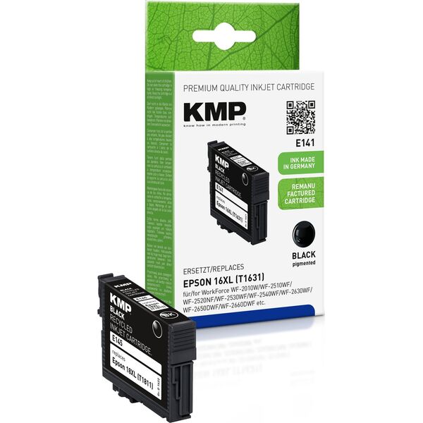 Tusz KMP E145 Czarny wkład atramentowy zgodne z Epson T1811 (1622,4001)