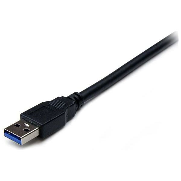 Kabel USB StarTech USB-A - USB-A 1 m Czarny (USB3SEXT1MBK)