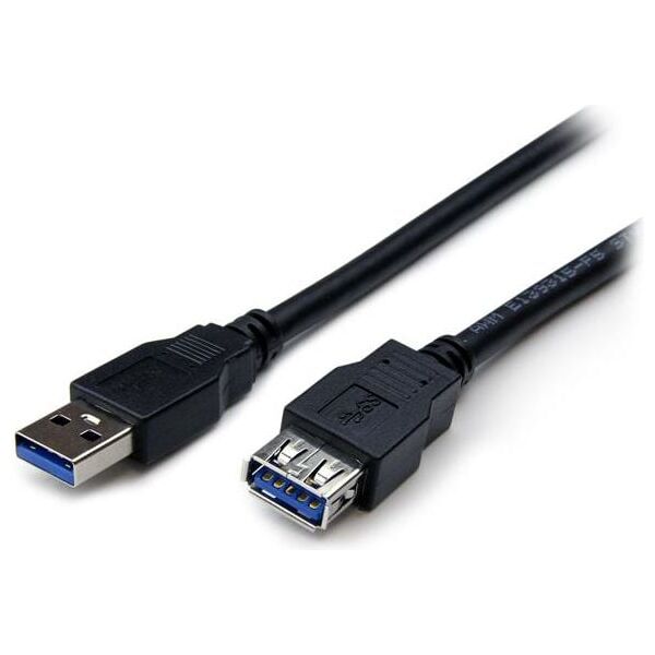 Kabel USB StarTech USB-A - USB-A 1 m Czarny (USB3SEXT1MBK)