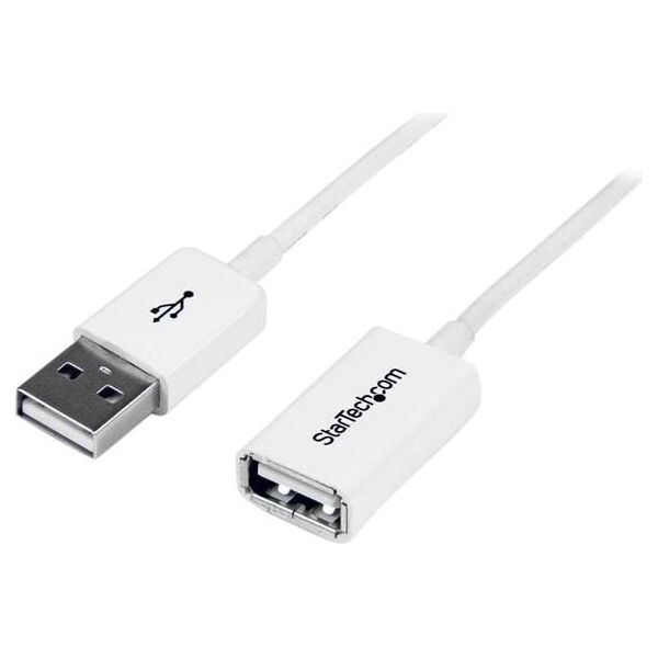 Kabel USB StarTech USB-A - USB-A 3 m Biały (USBEXTPAA3MW)