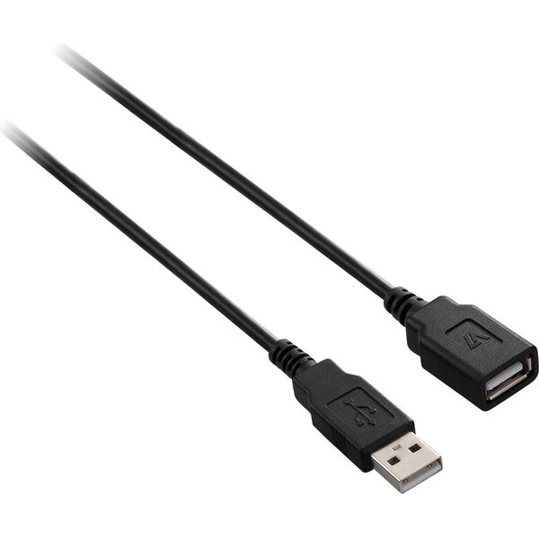Kabel USB V7 USB-A - USB-A 1.8 m Czarny (V7E2USB2EXT-1.8M)