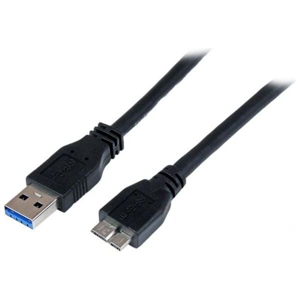 Kabel USB StarTech USB-A - micro-B 1 m Czarny (USB3CAUB1M)