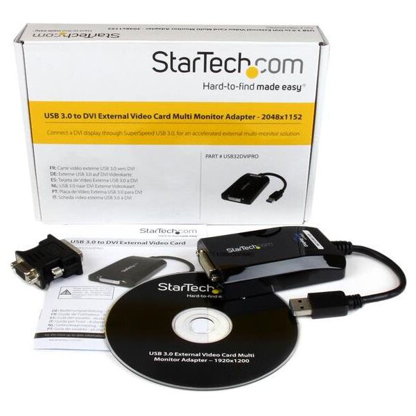 Adapter USB StarTech USB - DVI Czarny  (USB32DVIPRO)