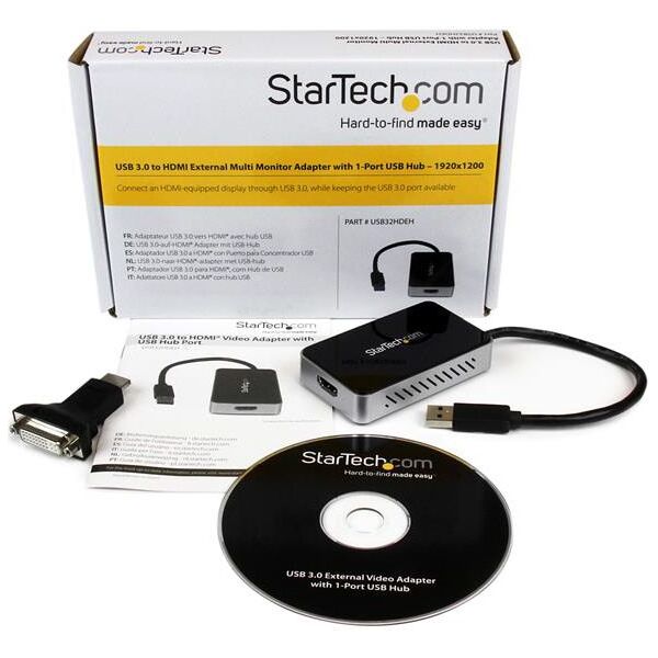 Adapter USB StarTech USB - HDMI Czarny  (USB32HDEH)