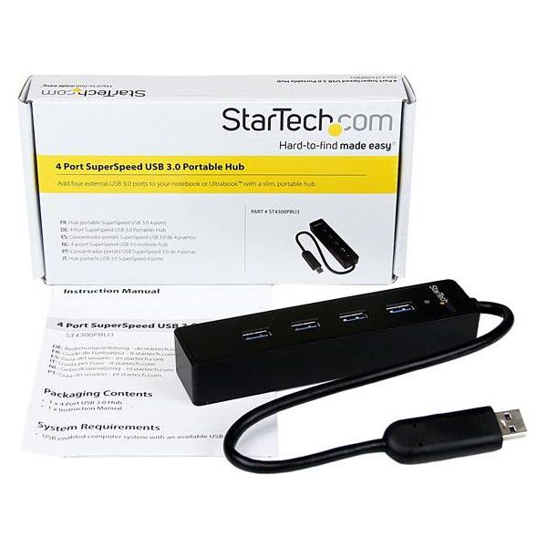 HUB USB StarTech 4x USB-A 3.0 (ST4300PBU3)