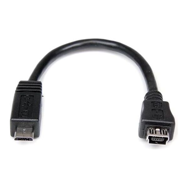 Adapter USB StarTech microUSB - miniUSB Czarny  (UUSBMUSBMF6)