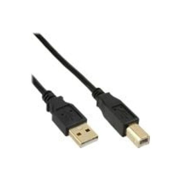 Kabel USB InLine USB-A - USB-B 0.3 m Czarny (34503S)