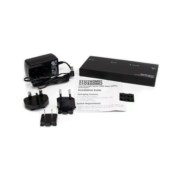 StarTech Splitter video, 2x HDMI, czarny (ST122HDMI2)