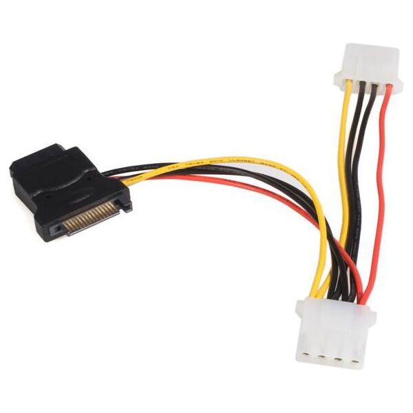 StarTech SATA 15-pin - Molex x3, 0.15m, Wielokolorowy (LP4SATAFM2L)