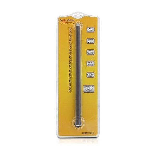 Antena Delock 802.11b/g/n, 6.5dBi, czarna - 88410