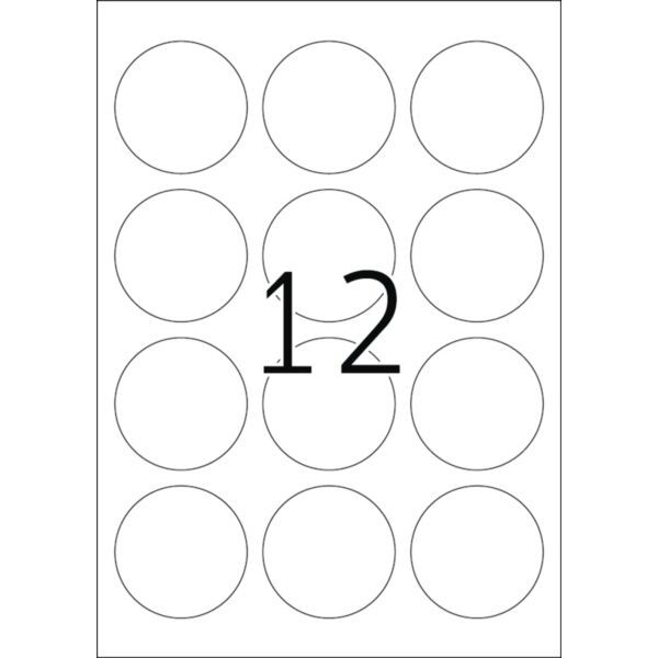 Herma Etykiety odklejalne Movables A4, okrągłe, białe, papier matowy, 1200 szt (4477)