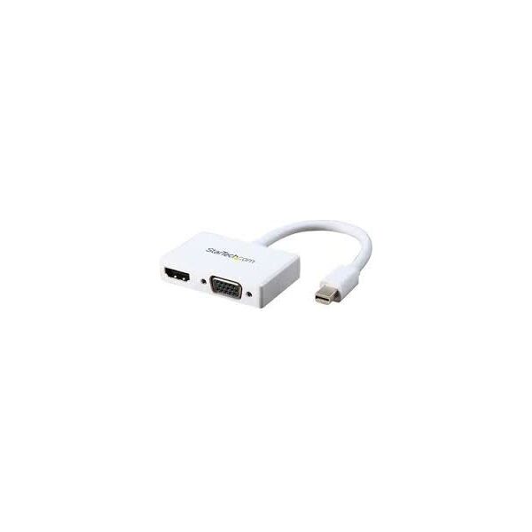 Adapter AV StarTech DisplayPort Mini - HDMI - D-Sub (VGA) biały (MDP2HDVGAW)