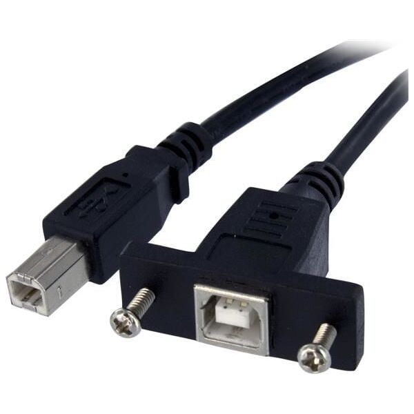 Kabel USB StarTech USB-B - USB-B 0.3 m Czarny (USBPNLBFBM1)