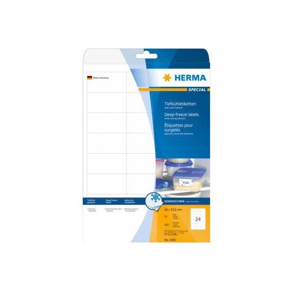 Herma Etykiety samoprzylepne mrożone 66x33,8 mm (4389)