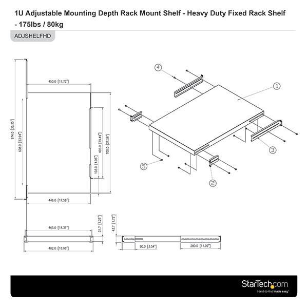 StarTech Heavy Duty Fixed (ADJSHELFHD)