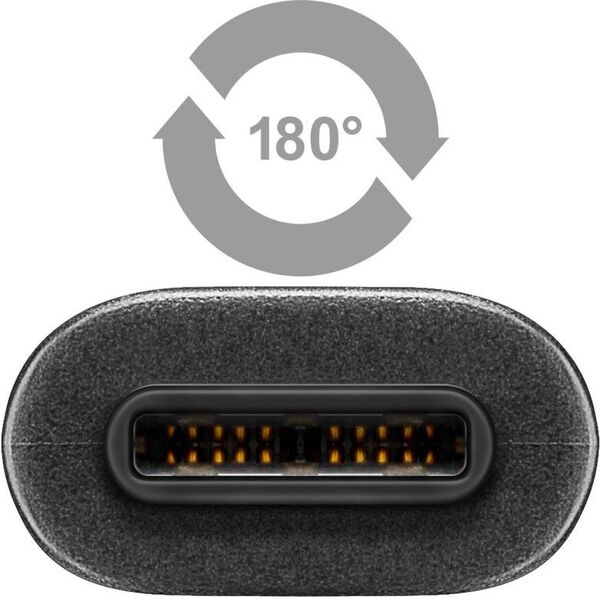 Kabel USB Goobay USB-C - 0.5 m Czarny (67975)