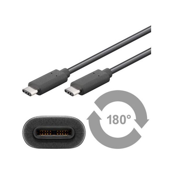 Kabel USB Goobay USB-C - 0.5 m Czarny (67975)