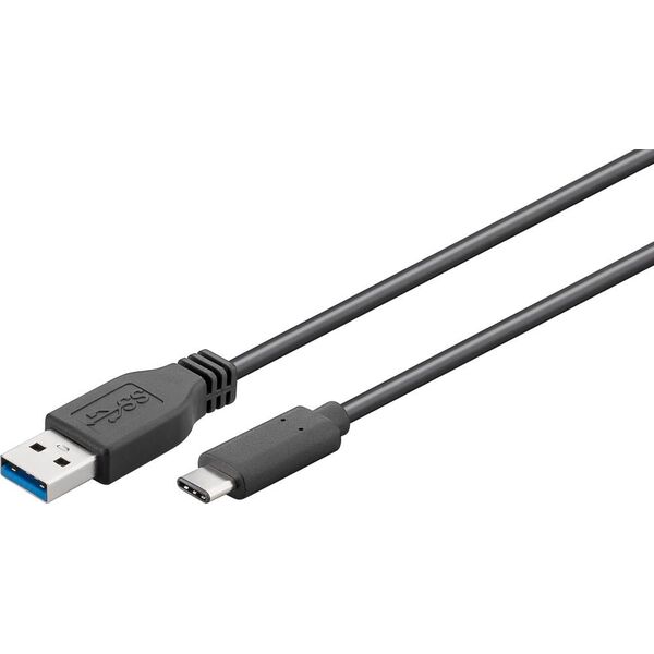 Kabel USB Goobay USB-A - USB-C 1 m Czarny (67890)