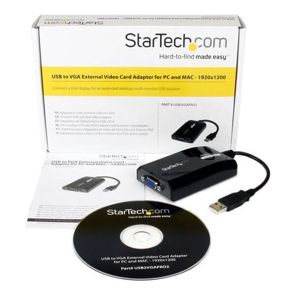 Adapter USB StarTech USB - VGA Czarny  (USB2VGAPRO2)