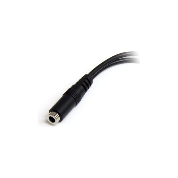 Kabel StarTech Jack 3.5mm - Jack 3.5mm x2 0.2m czarny (MUYHSFMM)