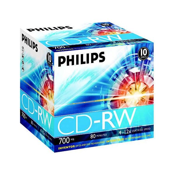 Philips CD-RW 700 MB 12x 10 sztuk (CW7D2NJ10/00)