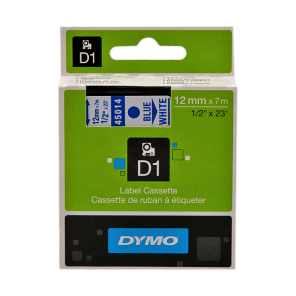 Dymo D1 12mm Blue/White labels 45014 (S0720540)