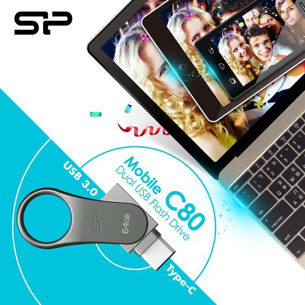 Pendrive Silicon Power Mobile C80, 64 GB  (SP064GBUC3C80V1S)