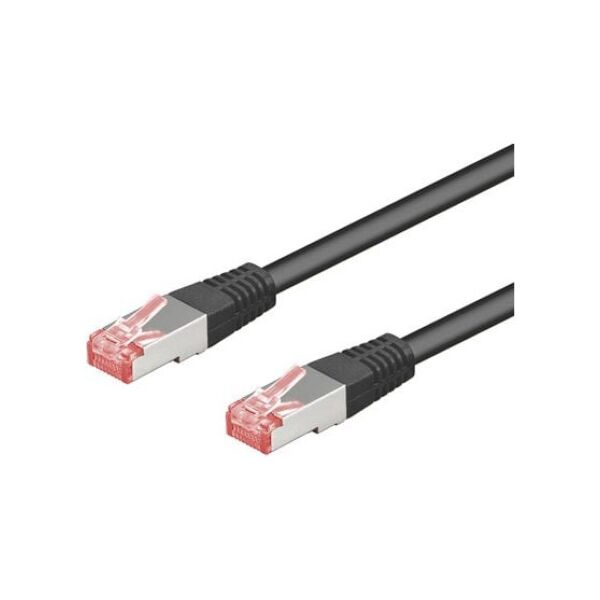 Patchcord S/FTP, Cat6, 0.25m, czarny