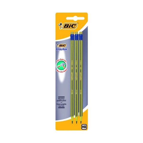 Bic OŁÓWEK BIC EVOLUTION HB 646 Z GUMKĄ BLISTER 3 SZT - 890278