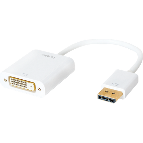 Adapter AV LogiLink DisplayPort - DVI-D biały (CV0058B)