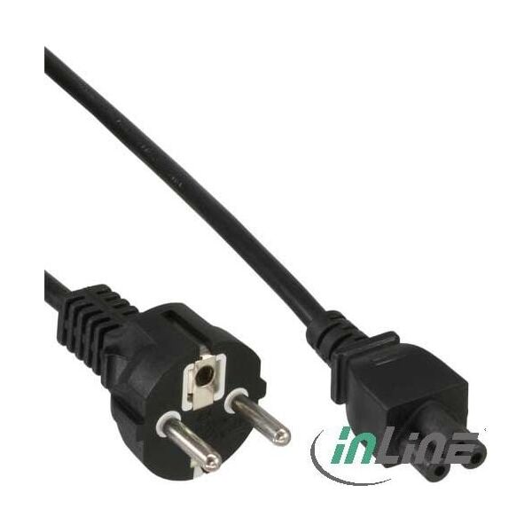 Kabel zasilający InLine do notebooków Schuko-C5 3m czarny (16656K)