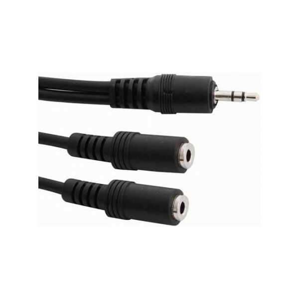 Kabel Arkas Jack 3.5mm - Jack 3.5mm x2 0.2m czarny