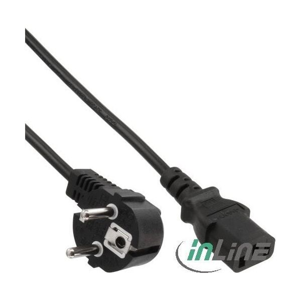 Kabel zasilający InLine Schuko - IEC C13 5m czarny (16655)