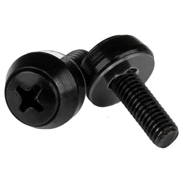 StarTech Zestaw śrubki M5 x 12mm/podkładki/nakrętki - 100kpl. Czarne (CABSCREWM52B)