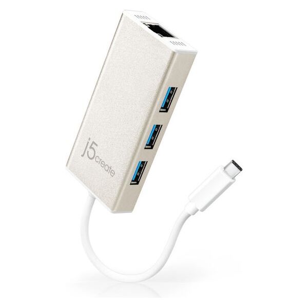 HUB USB j5create 1x RJ-45  + 3x USB-A  (JCH471)