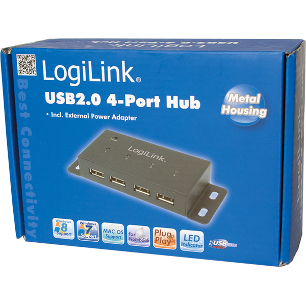 HUB USB LogiLink 4x USB-A 2.0 (UA0141A)