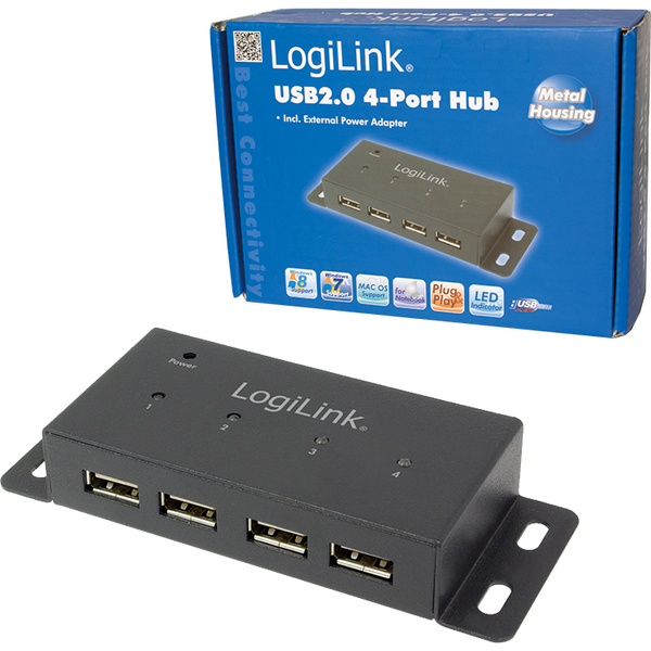 HUB USB LogiLink 4x USB-A 2.0 (UA0141A)