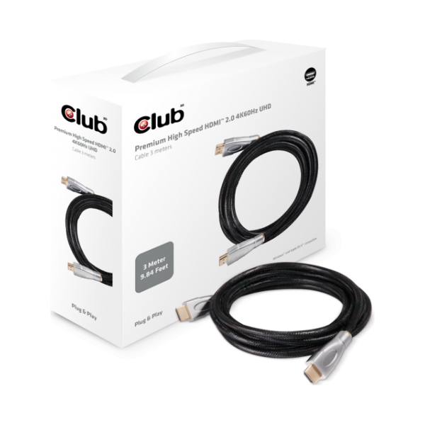 Kabel Club 3D HDMI - HDMI 3m srebrny (CAC-1310)