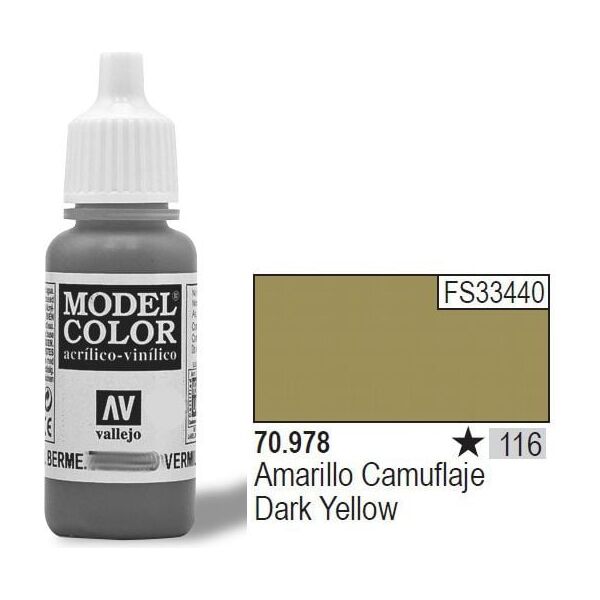 Vallejo Farba Nr116 Dark Yellow 17ml
