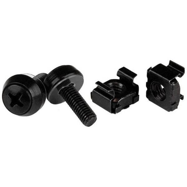 StarTech Zestaw śrubki M5 x 12mm/podkładki/nakrętki - 100kpl. Czarne (CABSCREWM52B)