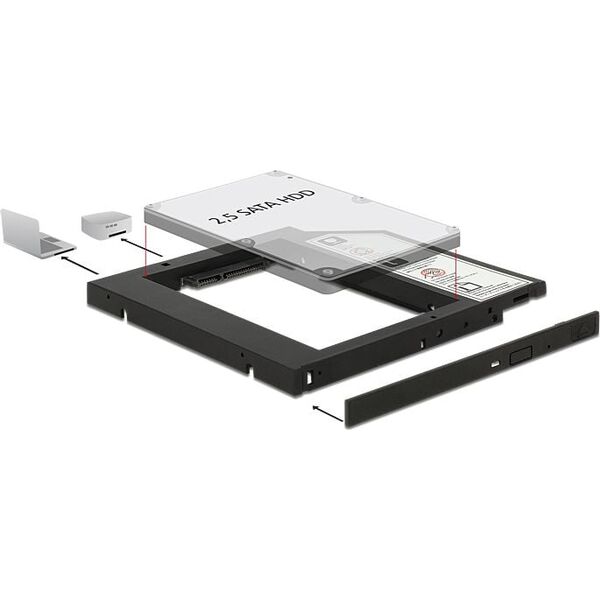 Kieszeń Delock Slim SATA 5.25″ - SATA 2.5" (62669)