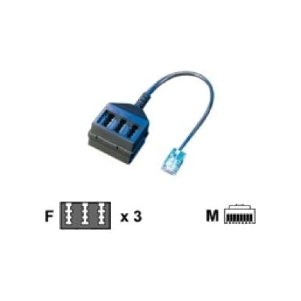 Secomp Adapter RJ45 - 3x TAE-NFN, 14cm (12.01.0533)