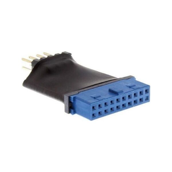 Intos USB 19 pin - USB 9 pin, Czarny (33449L)