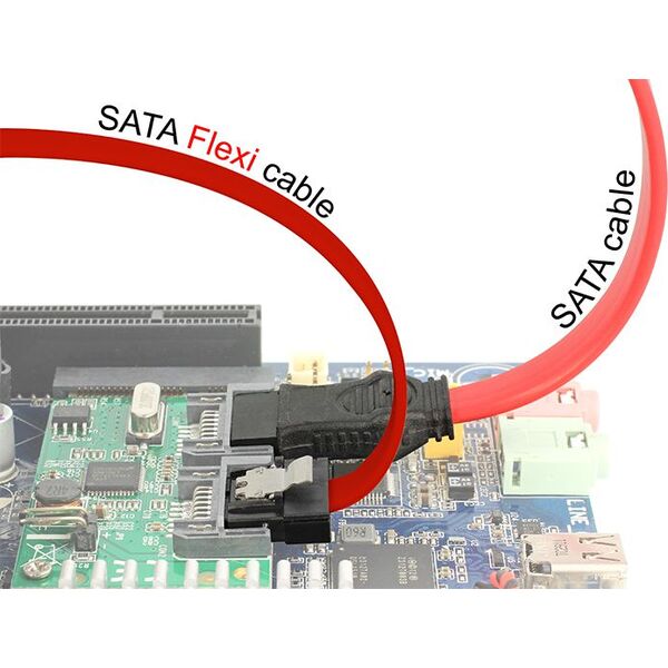 Delock SATA - SATA, 0.5m, Czerwony (83835)