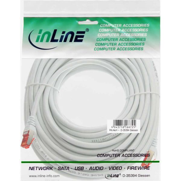 InLine Patchcord S/FTP, PiMF, Cat.6, PVC, biały 20m (76420W)