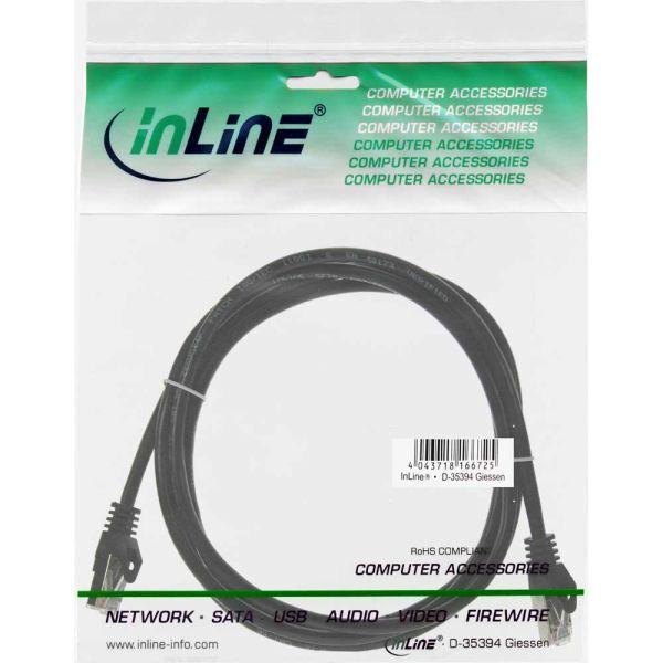 InLine Patchcord F/UTP, Cat.5e, czarny 5m (71505S)