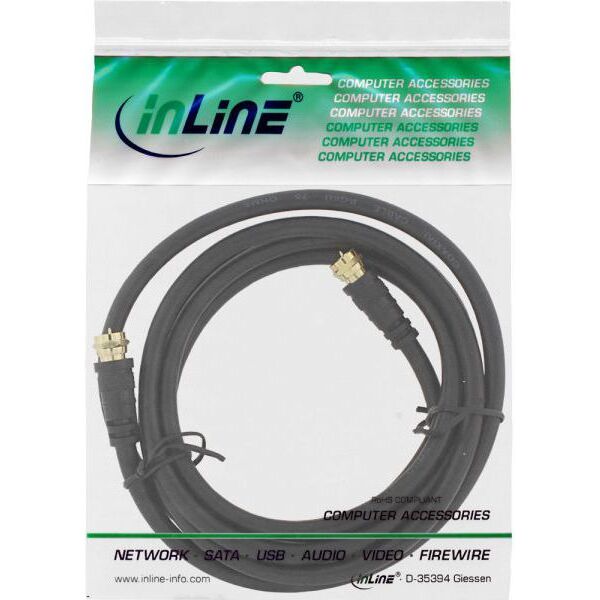 Kabel InLine Antenowy (F) 1m czarny (69301P)