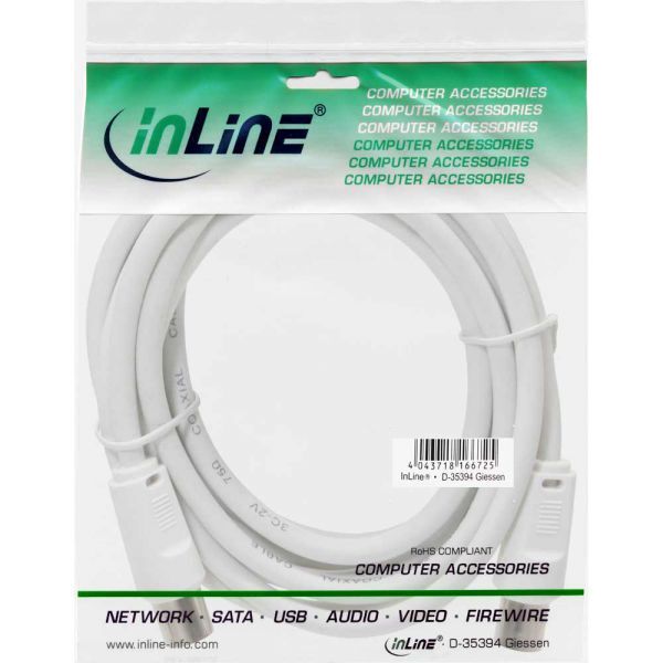 Kabel InLine Antenowy 3m biały (69403)