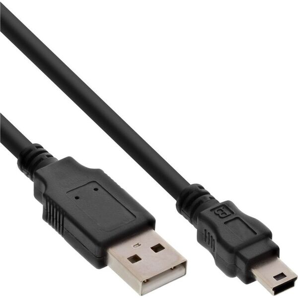 Kabel USB InLine USB-A - miniUSB 1 m Czarny (33107S)